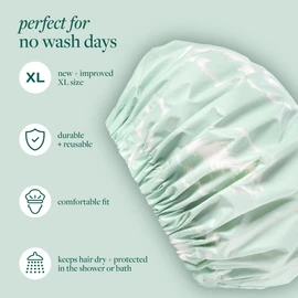 EcoTools XL Shower Cap, Large Hair Cap For Shower Or Bath, Protect Hair & Keep Dry, Reusable & Waterproof Material, Comfortable Fit For All Hair Types & Head Sizes, Cruelty-Free & Vegan, 1 Count