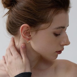 Sterling Silver Hoop Earrings, Hoops CZ Cubic Zirconia White Gold Plated Huggie Hoop Earrings for Women Gift 1.2 ct, Sterling Silver, Cubic Zirconia