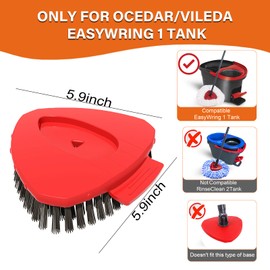 Fatmass Upgraded Spin Mop Replace Scrub Brush Compatible with Vileda Turbo Ocedar Mop System, More Layers of Bristles Great for Kitchen, Deck, Bathroom and Shower Floor Scrubber Head Replacement