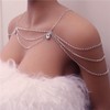 Xerling Layered Rhinestones Tassel Shoulder Chains Bra Body Chain Arm