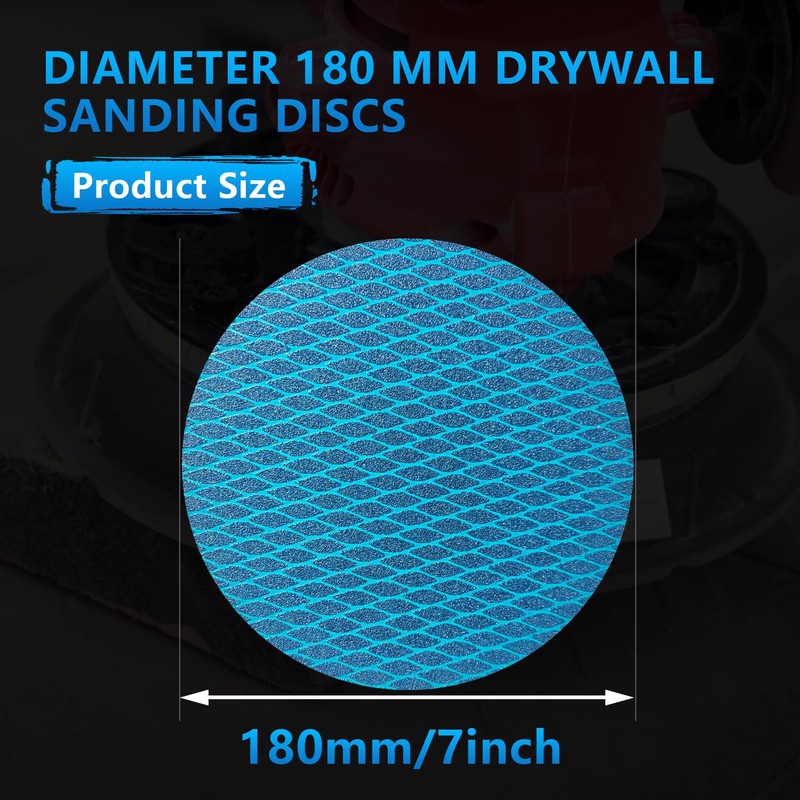 Pack of 25 180 mm Velcro Sandpaper Blue without Holes,