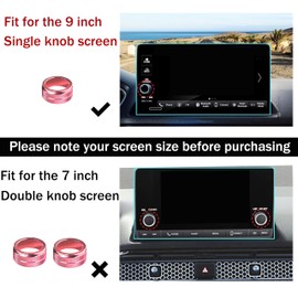 for Honda Civic Accessories 2025 2024 2023 2022 for CRV 2025 2024 2023 for Acura Integra 2025 2024 2023 A/C Air Conditioner Knob, Air Vent, Radio, Push Start Button Knob Cover Ring 10Pcs (Pink)