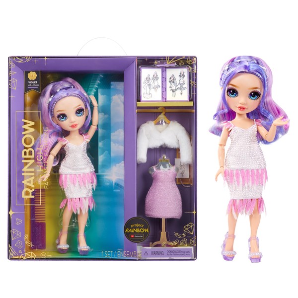 Rainbow High Fantastic Fashion Doll - VIOLET WILLOW - Purple 11” Fashion Doll and Playset with 2 Outfits & Fashion Play Accessories - Great for Kids 4-12 Years Old