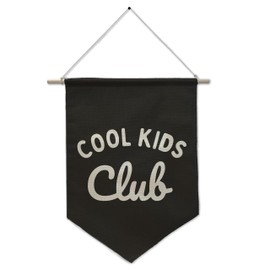 NQDWX Cool Kids Club Pennant Flag - Retro Vintage Wall Decor Banner for Boys & Girls Room, Teen Dorm Aesthetic, Trendy Black and White Nursery Decor, Unique Gifts for Kids, Teens. (005)