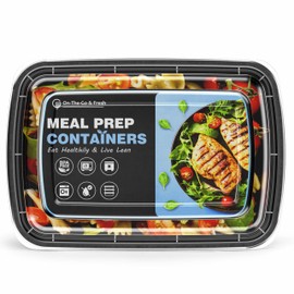 GUANFU Meal Prep Containers Reusable, 50 Pack Extra-Thick Food Storage Containers w/Lids Plastic Bento Box BPA Free Lunch Boxes Disposable Stackable Microwave Dishwasher Freezer Safe(28 oz)