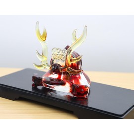 Glass Square May Doll Tango no Sekku Hard Glass Kabuto Red Large