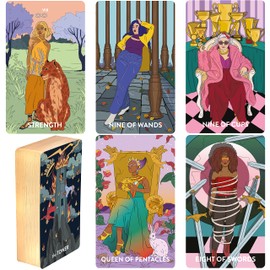 Wyspell Feminine Tarot Card Deck - Borderless - With Guidebook - Neoteric Beginner Tarot Deck Cards