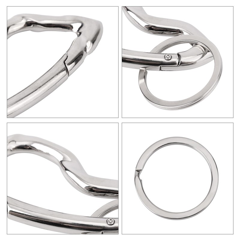 lasuroa Silver Cool Carabiner Clip, Zinc Alloy Unique Irregular Shaped