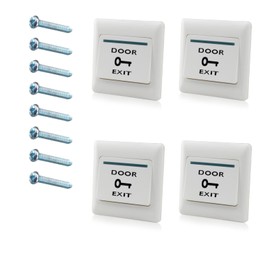 WANGCL 4 x Push Button Release Switch NO/NC/COM Switch Door Access Control System 86mm x 86mm 36V 3A White