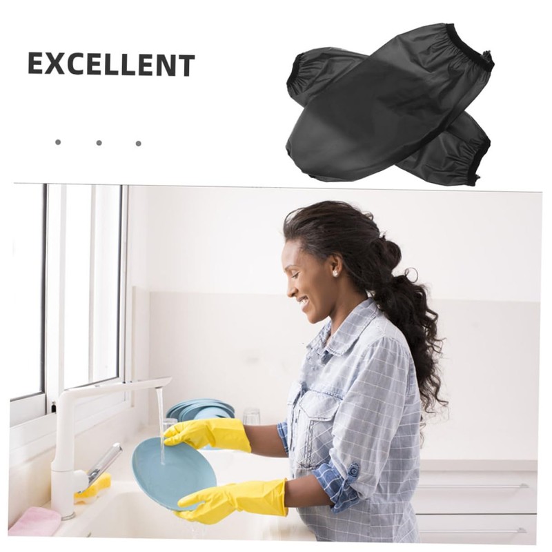 WOONEKY 2 Pairs Arm Protective Sleeves Oilproof Dishwashing Forearm Protectors