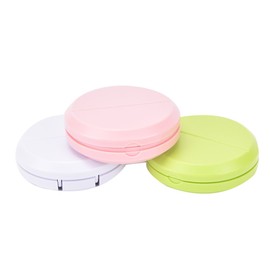 2 x Pill Cutter, Portable 2 in 1 Pill Box Travel Pouch Pill Splitter for Vitamin Support and Calcium Tablets (Green)