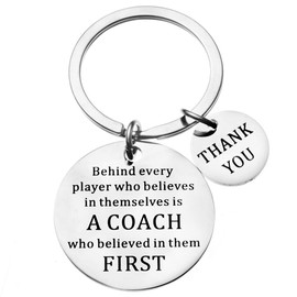 Coach Thank You Keychain for Women Coaches Gift for Basketball Football Coach Apperciation Gifts for Men Coach Behind Every Player Is A Coach Keychain Gift