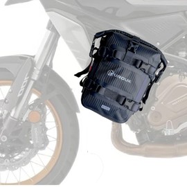 UROUK 6-8L Waterproof Motorcycle Crash Bar Bag with Shoulder Strap - Motorcycle Side Bag Heavy Duty PVC Storage for Front, Side Frame & Rear