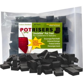POTRISERS 80 Piece | Value Pack | Small 1" x 1" x 1/2" Outdoor Plant Risers & Drainage Invisible Pot Feet Elevates up to 20 Planters, Pots, or Statues – Ideal for Patios, Decks, and Gardens