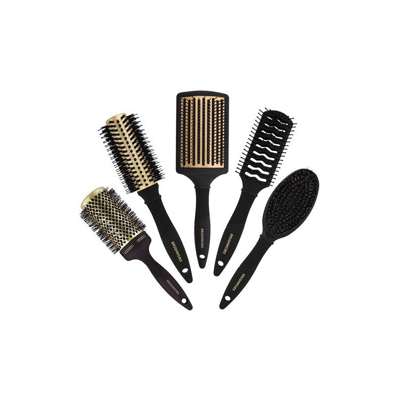 Brushworx Gold Oval Cushion Brush Boar Bristle