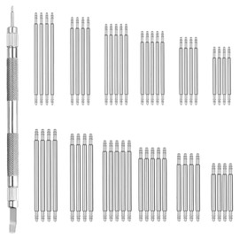 53 Piece Watch Repair Kit in Silver, Professional Watchmaker Tool with Spring Bar Tool, Watch Pins, Bracelet Tool, Storage Box, Instructions, for Watch Strap Repair, Watch Strap Pins