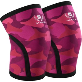 Mava Sports Knee Sleeves Weightlifting Men & Women, 7mm Neoprene Knee Sleeves for Women and Men, Ideal for Cross Training WOD, Squats, Powerlifting