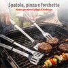 alpina Set Barbecue 3 Pezzi - Utensili Barbecue con Spatola