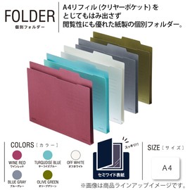 Kokuyo NEOS A4 Paperboard Individual Folder, Olive Green A4-NEIF-DG