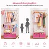 Vilaxing Kids Clothing Rack Bamboo with 2 Storage Baskets and