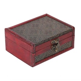 Wooden jewellery storage box, vintage square jewelry locker, single-layer jewelry box for storing jewelry