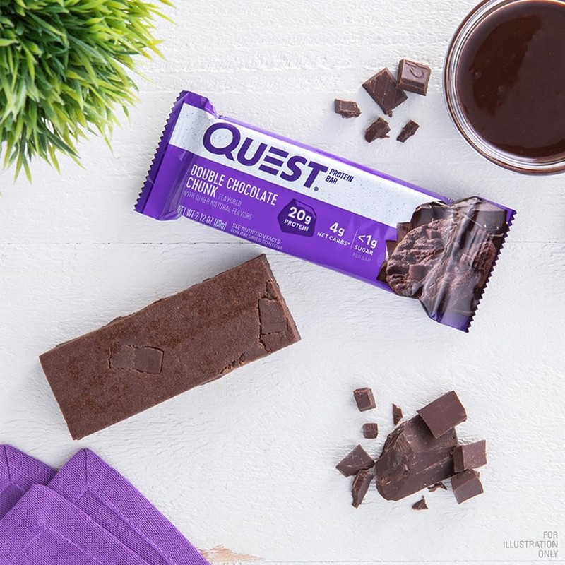 Quest Nutrition Double Chocolate Chunk Protein Bars, 20g Protein Bars,