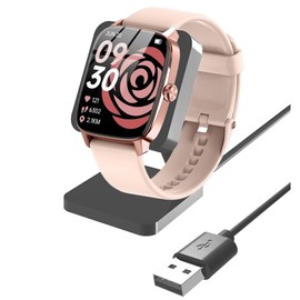 IDW28 Smart Watch Charger,Lamshaw Charging Stand Desk Holder Charging Dock Station Compatible with SOUYIE IDW28, Compatible with SAIKATI IDW28 /YMZ TGW01 Smart Watch 1.85 Inches (Black-Dock)