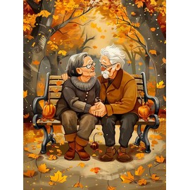 MOMAKA 5D Diamond Painting Kits Maple Leaf Pair for Adults, DIY Diamond Painting Full Drill Set Autumn, Round Diamond Arts Craft Cross Embroidery Painting Kits for Home Wall Decoration 30 x 40 cm - 44