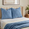 Faux Fur Plush Soft Blue Throw Pillow Covers 18x18 Set