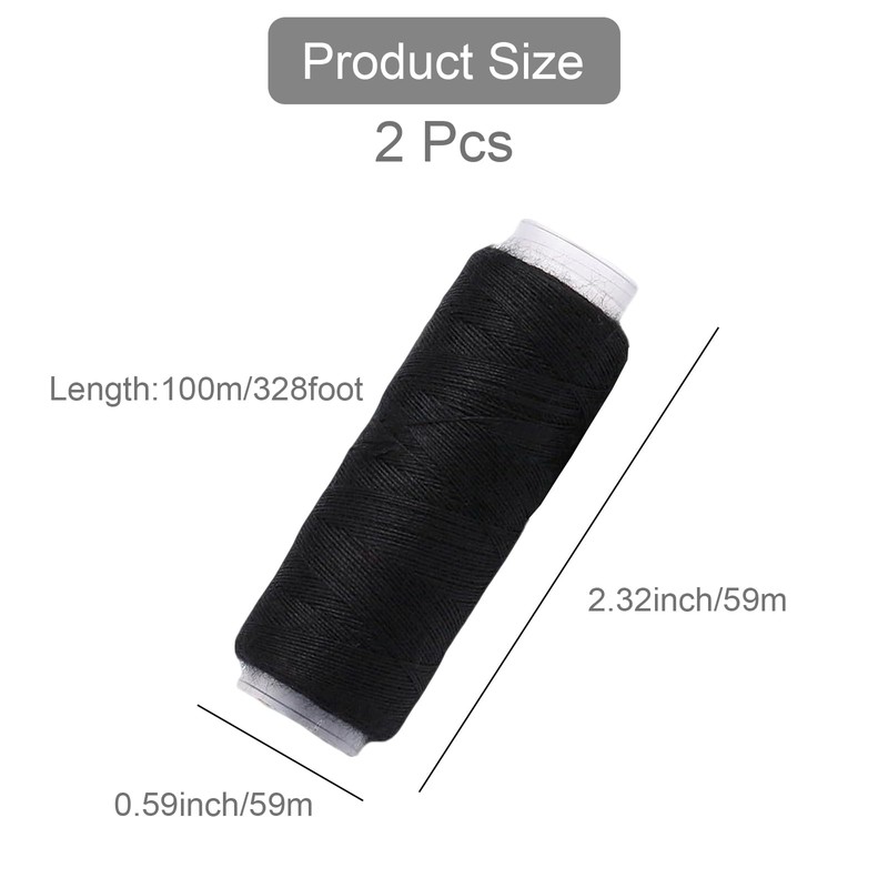 Sewing Thread - TRACOMPAN 2PCS Black Cotton Threads | Sewing