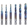 6Pcs Spiral Tap Drill Multifunctional HighSpeed Steel Hex Shank Drill