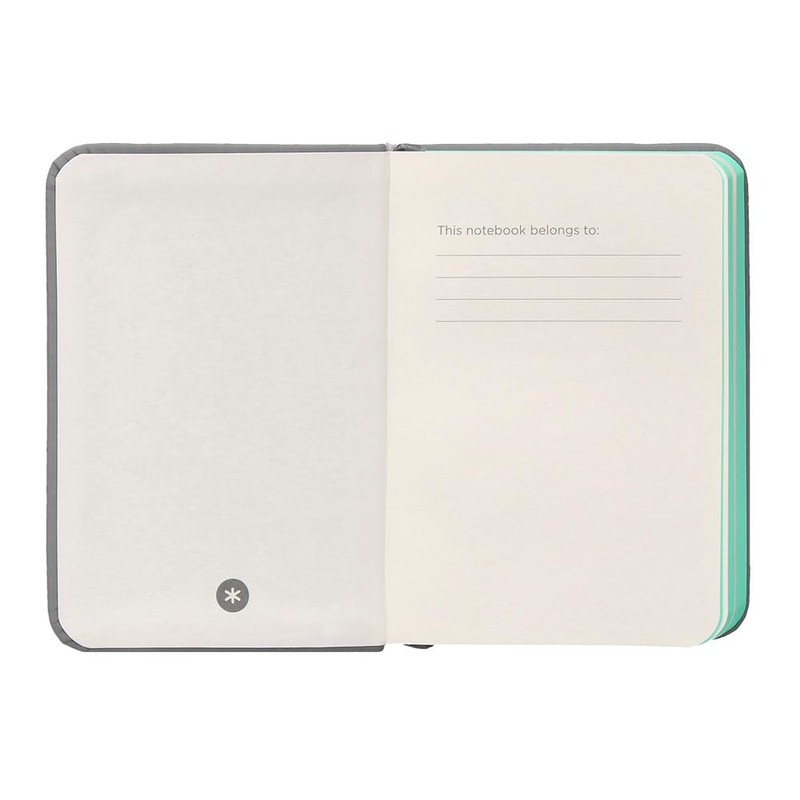 Antartik A7 Smooth Grey and Turquoise Hardback Notebook with Elastic
