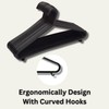 STRAAME Black Plastic Hangers with Hooks - Adult Premium Clothes