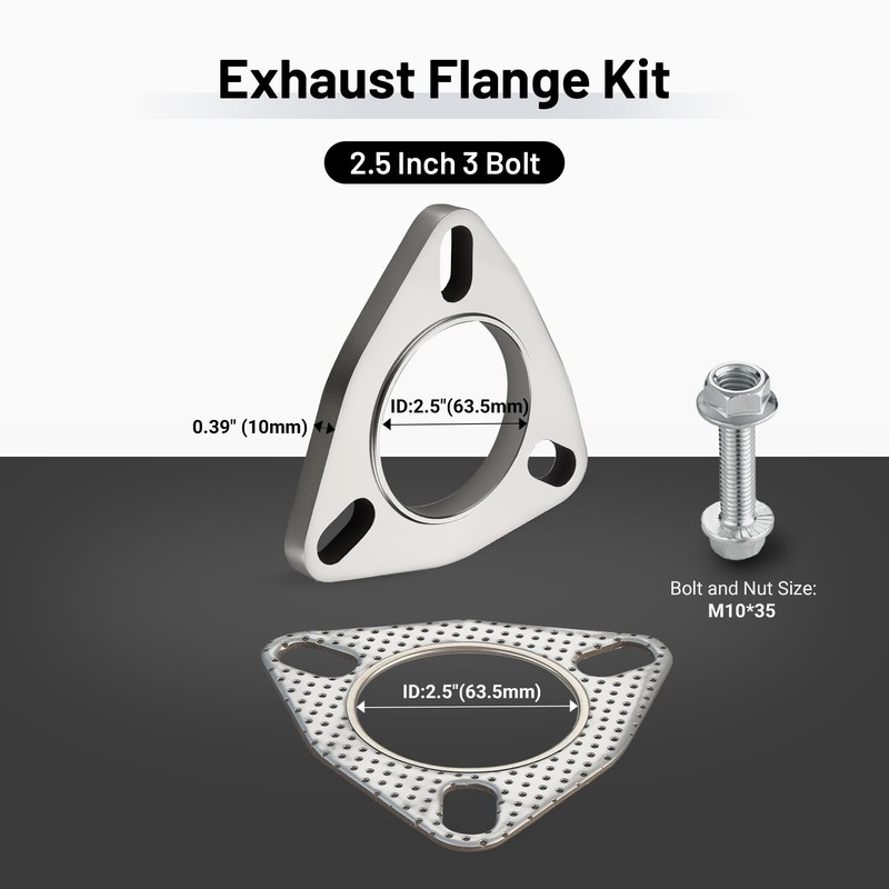 EVIL ENERGY 2.5 Inch 3 Bolt Exhaust Flange Connection Kit,