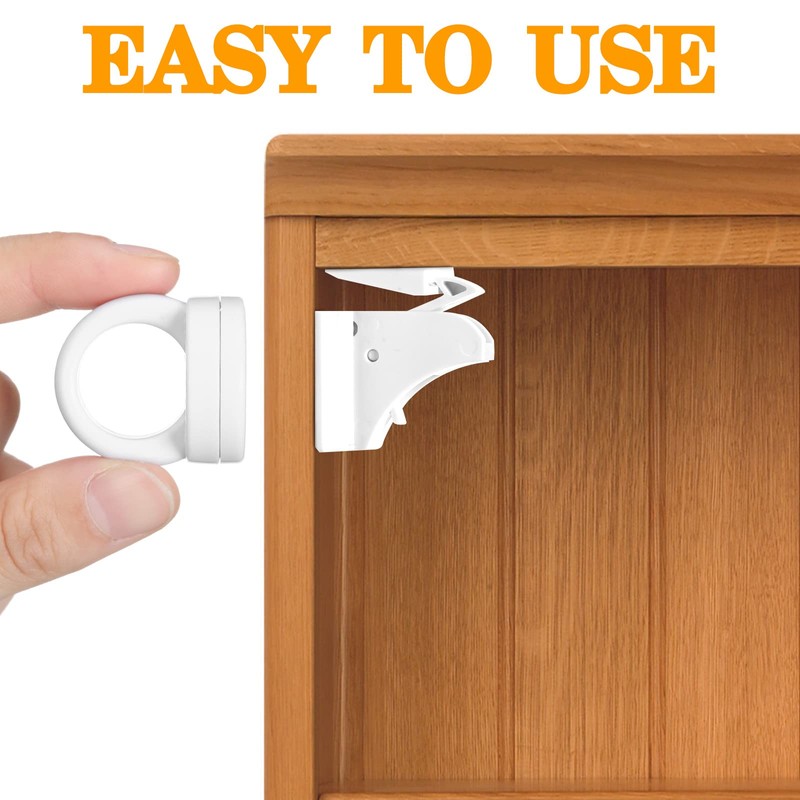 Kingdder 8 Sets Magnetic Cabinet Locks Keys Proofing Safety Magnet