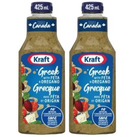 Kraft Greek with Feta and Oregano Salad Dressing, 425ml (2 Pack)