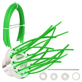 Weed Brush Cutter, 32 Nylon Grass Ropes, Wild Weed Brush, Brush Cutter Accessories with 4 Adapter Washer, Universal Wild Herb Brush for Brush Cutter