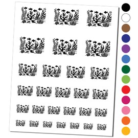 Under the Ocean Sea Aquarium Life Temporary Tattoo Water Resistant Fake Body Art Set Collection - Black (One Sheet)