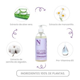 Dr. Natural Shampoo 3 en 1 Bebés y Niños Natural, Orgánico, Sin Sulfatos y Parabenos | Jabón Líquido para Cuerpo y Baño de Burbujas | Hipoalergénico, Libre de Lágrimas, Hidratante, Hecho de Plantas (Lavanda)