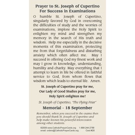 St. Joseph of Cupertino LAMINATED Holy Card (5-pack) withTwo Free Prayer Cards Included