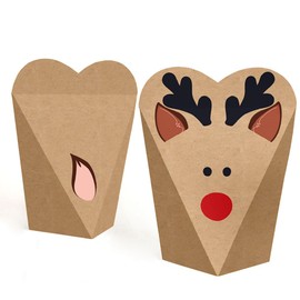 Big Dot of Happiness Prancing Plaid - Christmas and Holiday Party Favors - Gift Heart Shaped Favor Boxes for Women and Kids - Set of 12