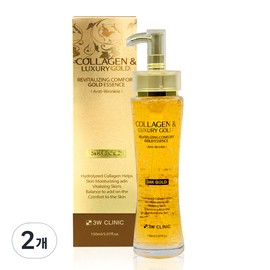 3W Clinic Collagen & Luxury Gold Revitalizing Comfort Gold Essence 150ml x 2 / 3W클리닉 콜라겐 앤 럭셔리골드 리바이탈라이징 컴포트 골드 에센스 150ml 2개