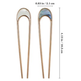 Lurrose 2pcs Hair Sticks Vintage Metal Hair Pins Moon Elegant Hair Chopsticks U Shaped Headdress Hair Styling Accessories for Woman Girls