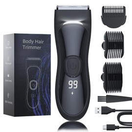 Manscaper for Men, Back Shaver, Hair Clippers for Men, Waterproof, Led Display, Hair Clippers for Pubic, Chest, Legs