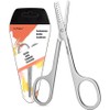 Facial Hair Clipper Scissors for Beard Mustache Bangs V Teeth Men Women Stocking Stuffer Gift Stainless Steel Gray / 수염 콧수염 앞머리용 얼굴 털깎이 가위 V 치아 남성 여성 스타킹 스터퍼 선물 스테인리스 스틸 그레이