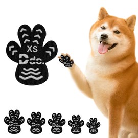 Ddomijoy Dog Anti-Slip Pad Paw Protection for Dogs Foot Protector, Anti-slip Foot Stickers, Black, Set of 12 (48 Pieces), Elderly Dogs, Nursing Assistance, Prevents Scratches, Reinforces Weakly Legs,