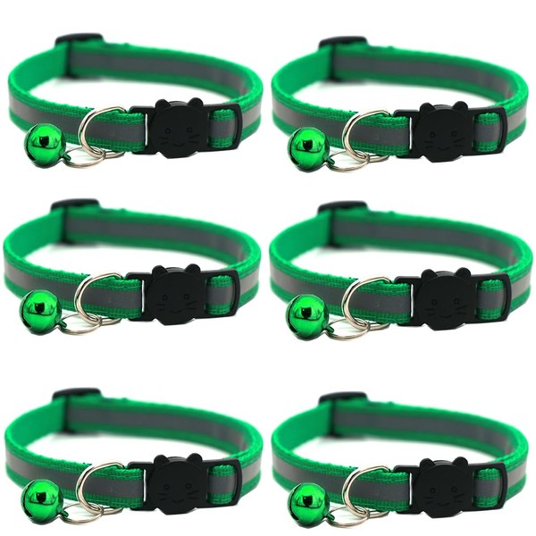 Hepplly 6-Pack Cat Collars Quick Release Reflective Kitten Collar with