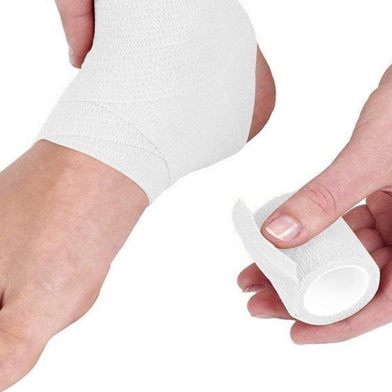 (エイベクト) 自己粘着性 伸縮包帯 弾性包帯 4.8cm x 4.5m テーピング 蒸れにくい 手で切れる