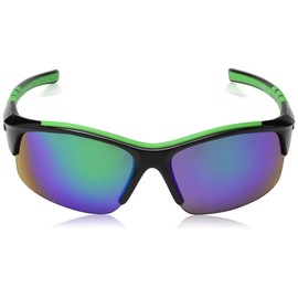 Eyelevel Men's Meteor Sports Sunglasses, Black (Black/Green), One size