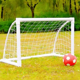 KATARUS Soccer Goal 12x6FT/10x6.5FT/8x6FT/8x5FT/6x4FT Outdoor Soccer Net Goals for Backyard with Weatherproof UPVC Frame & Ground Stakes Portable PVC Soccer Goal Post for Kids Adults & Youth Training
